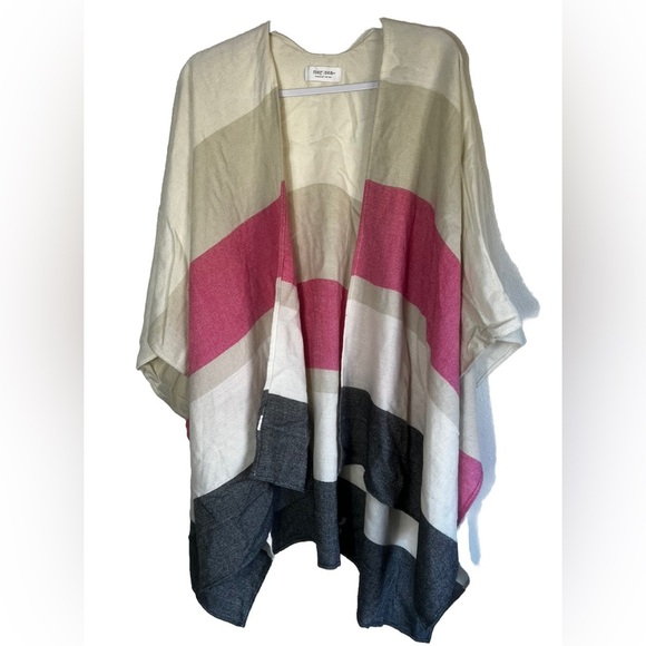 MerSea Thinny Travel Wrap Lightweight Colorblock Pink Cream Navy OS Beachy - Picture 2 of 6